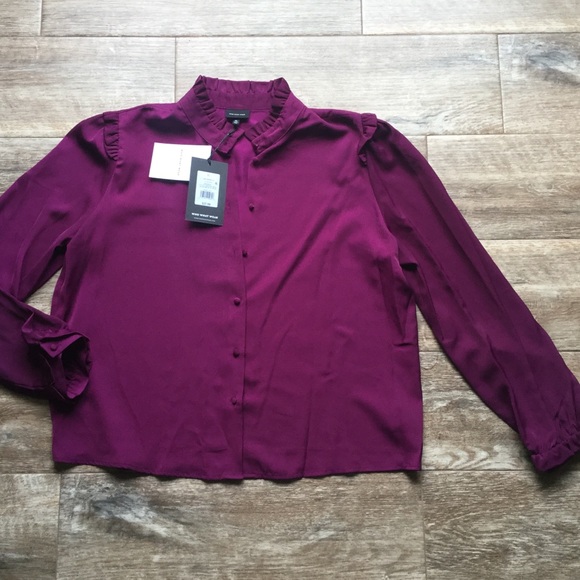 Who What Wear XL new plum blouse top - Picture 3 of 6
